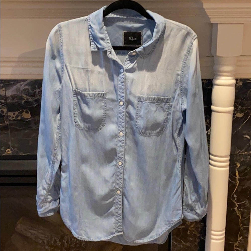 Rails Light Blue Button-Up Shirt